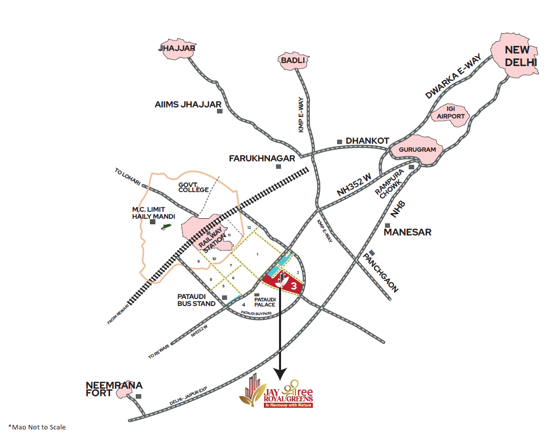 Jay Shree Royal Greens Location Map